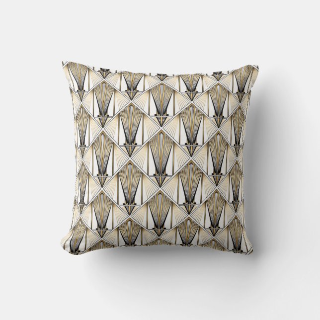 Coussin Art déco, motif doré de luxe (Recto)