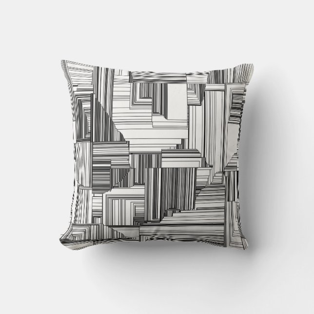 Coussin Art déco noir et blanc (Recto)