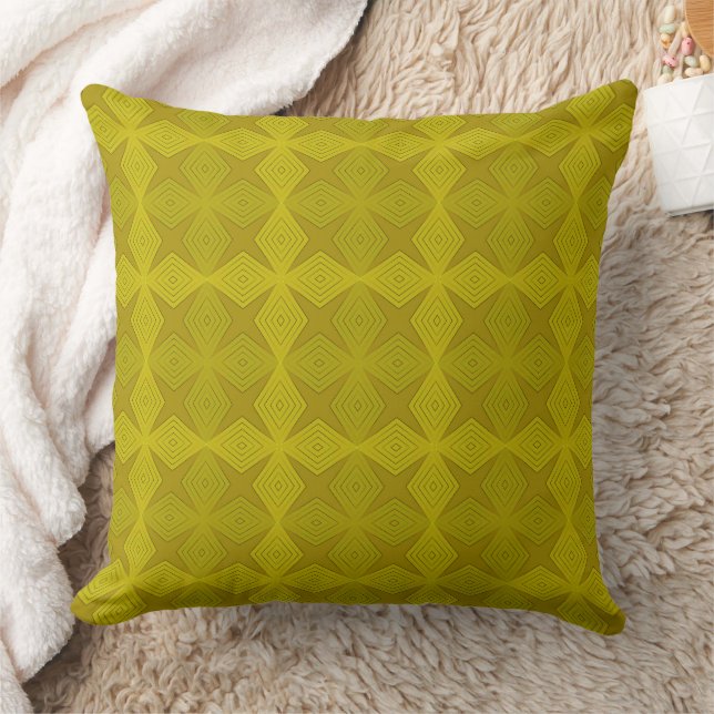 Coussin Art déco olive verte géométrique (Couverture)
