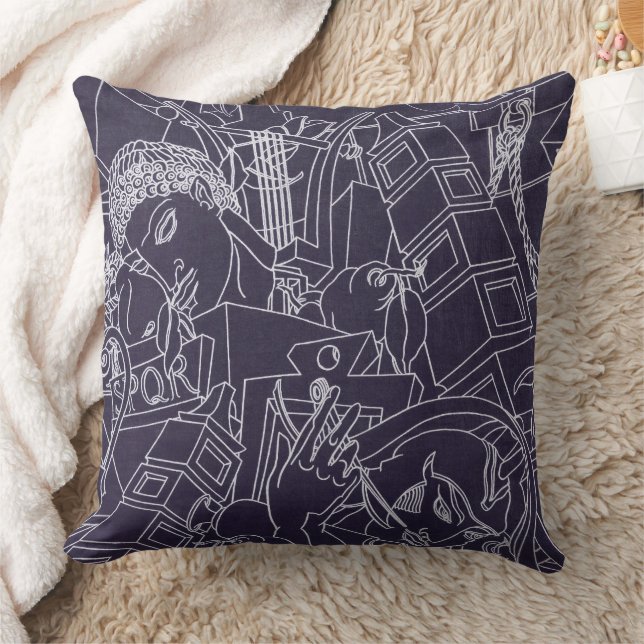 Coussin Art Déco Romain SPQR Violet Foncé Esthétique Art (Couverture)