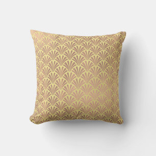 Coussin Art Déco Rose Dieu Cuivre Coquillages Jaunes Balan