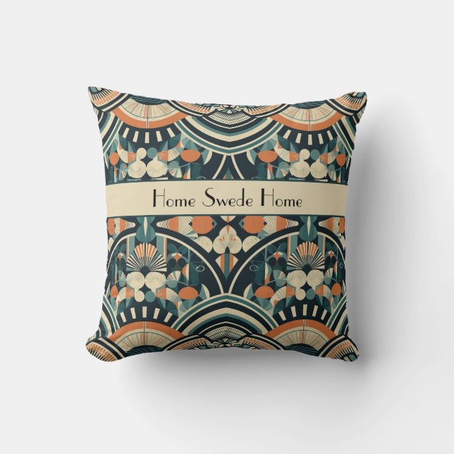Coussin Art Déco scandinave personnalisable  (Recto)