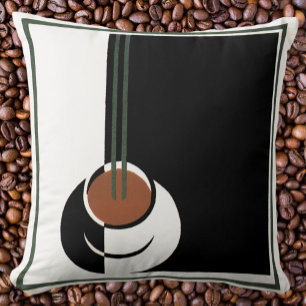 Coussin Art Déco vintage, Coupe de Café à la vapeur