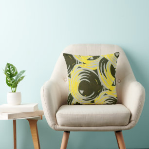 Coussin Art Déco Vintage Pochoir Jazz Cercles Géométriques