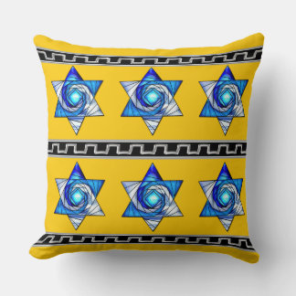 Coussin Art Déco Vitrail Magen David Stripes