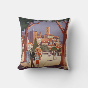 Coussin Art d'été vintage Grasse
