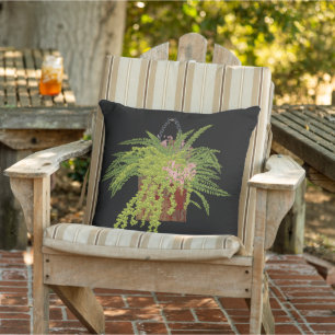 Coussin Art d'illustration botanique de plante grimpante d