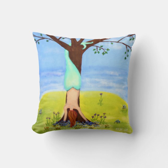 Coussin Art d'imaginaire de sirène "hors d'eau" (Recto)