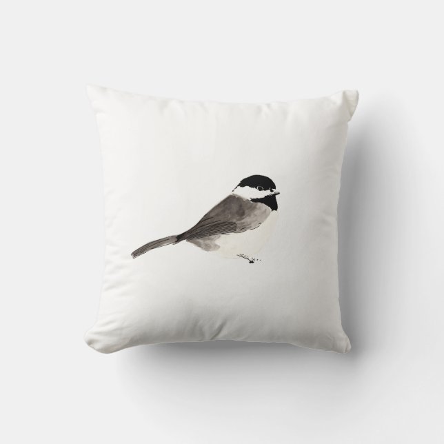 Coussin Art d'oiseau de Chickadee (Recto)