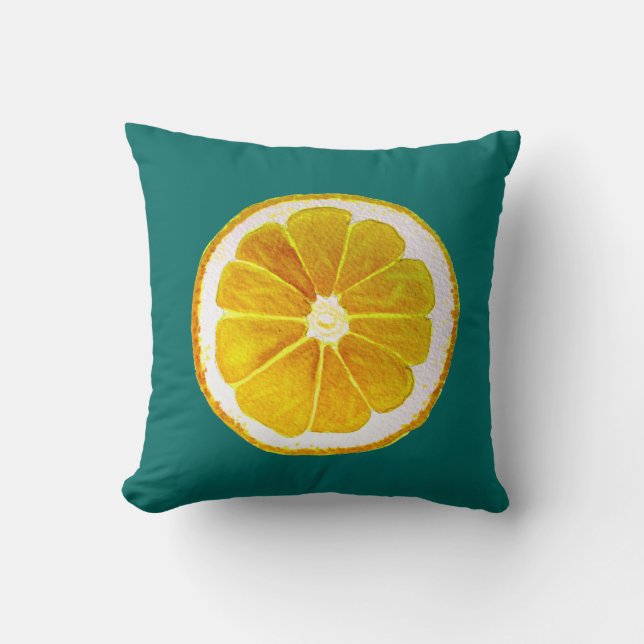 Coussin Art d'original de citron de jaune d'agrume d'art (Recto)