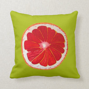 Coussin Art d'original de pamplemousse rose d'agrume d'art
