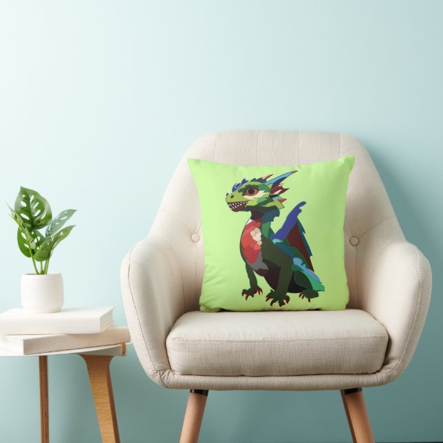Coussin Art Dragon Coloré (Chaise)