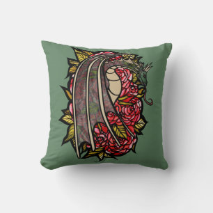 Coussin Art Dragon Roses Rouge