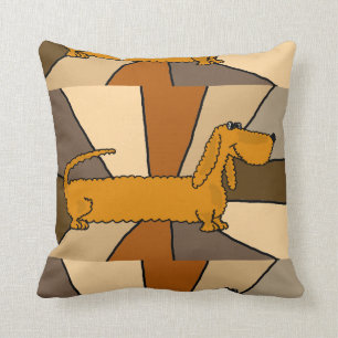 Coussin Art drôle de chien de teckel