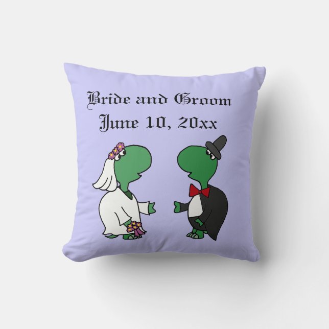 Coussin Art drôle de mariage de jeunes mariés de tortue (Recto)
