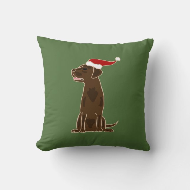Coussin Art drôle de Noël de labrador retriever de (Recto)