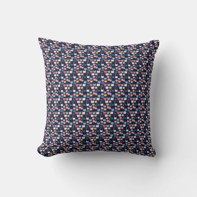 Coussin Art du chat | Visages de chats mignons (Recto)