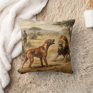 Coussin Art du chien de Rhodes à crête dorsale Lion