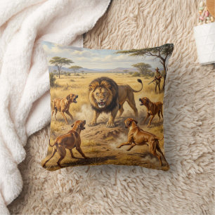 Coussin Art du chien de Rhodes à crête dorsale Lion