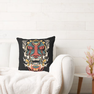 Coussin Art du diable japonais ancien