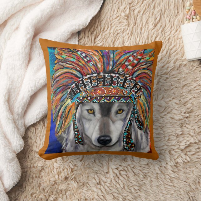 Coussin Art du Loup Gris (Couverture)