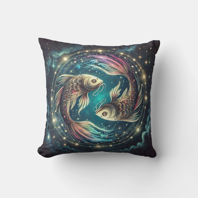 Coussin Art du zodiaque Poissons (Recto)