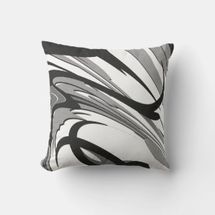 Coussin Art en forme noir et blanc