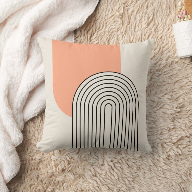 Coussin Art en ligne de style du milieu du siècle avec arc (Couverture)