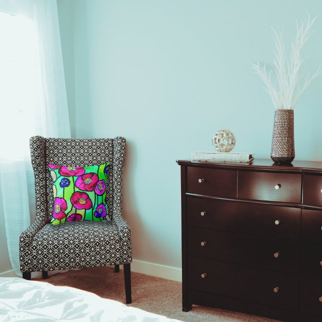 Coussin Art en verre d'anémones (Créateur téléchargé)