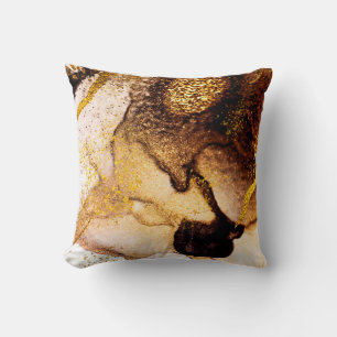 Coussin ART exotique. Tourbillon doré, design artistique.