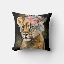 Art floral au tigre à l'aquarelle