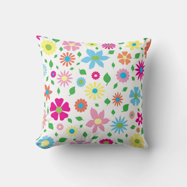 Coussin Art floral coloré (Recto)