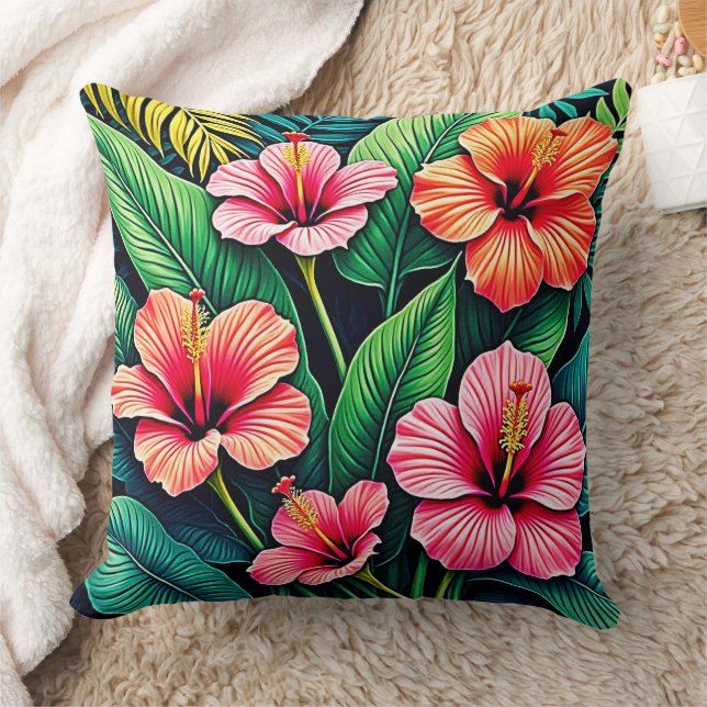 Coussin Art floral de l'Hibiscus tropical (Couverture)