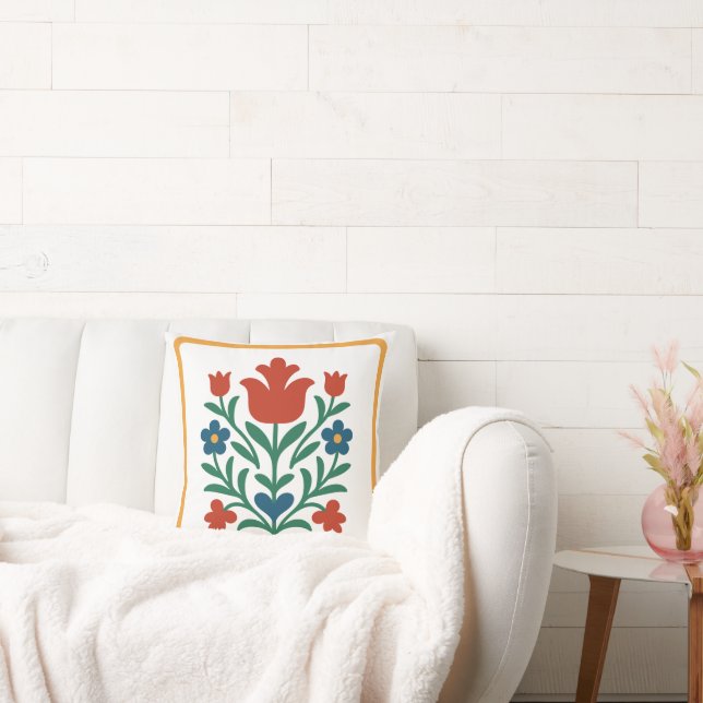 Coussin Art floral folklorique Heart & Petal  (Canapé)