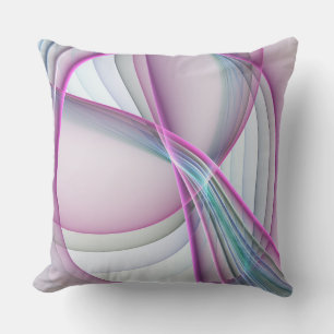 Coussin Art fractal abstrait coloré en mouvement, Moderne