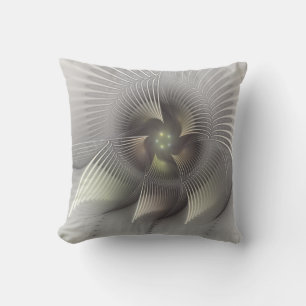 Coussin Art fractal de forme 3D abstraite moderne