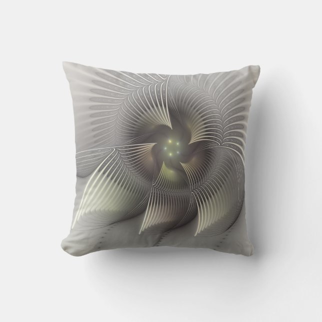 Coussin Art fractal de forme 3D abstraite moderne (Recto)