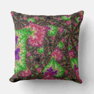 Coussin Art fractal spirale funky bohème groovy