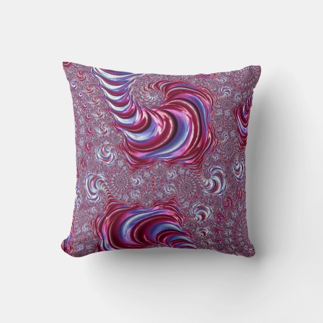 Coussin Art fractal vibrant brillant funky tripant en spir (Recto)