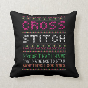Coussin Art Funny Cross Stitch Needlepoint Sewing Needle