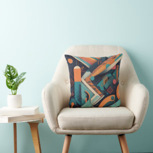 Coussin Art géométrique abstrait – Graphisme audacieux et