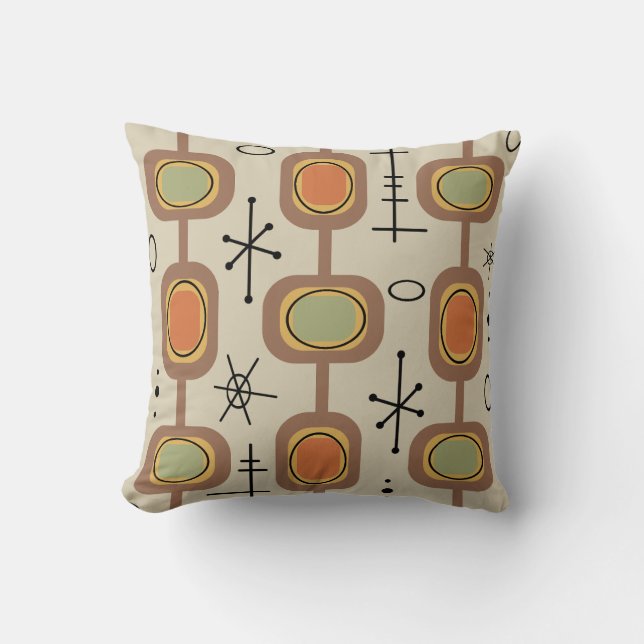 Coussin Art géométrique de l'ère spatiale multicolore (Recto)