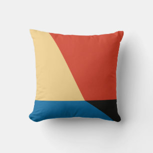 Coussin Art géométrique jaune rouge