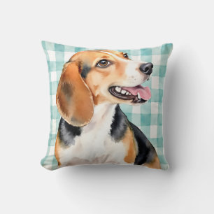 Coussin Art géométrique triangulaire aquarelle Malinois be