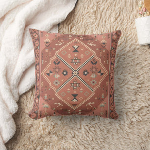 Coussin Art géométrique tribal sud-ouest en terre cuite