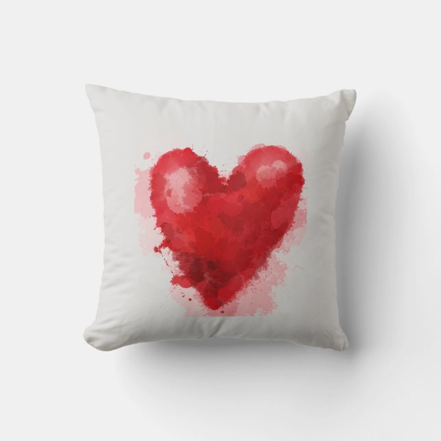 Coussin Art gothique de coeur rouge sang pour aquarelle de (Recto)