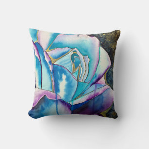 Coussin Art gothique Rose bleu