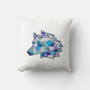 Coussin Art graphique original Wolf Head Profil du visag