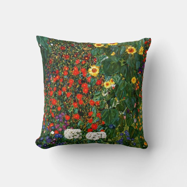 Coussin Art Gustav Klimt - Jardin agricole avec tournesols (Recto)