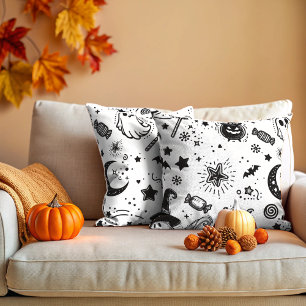 Coussin Art Halloween Noir Et Blanc